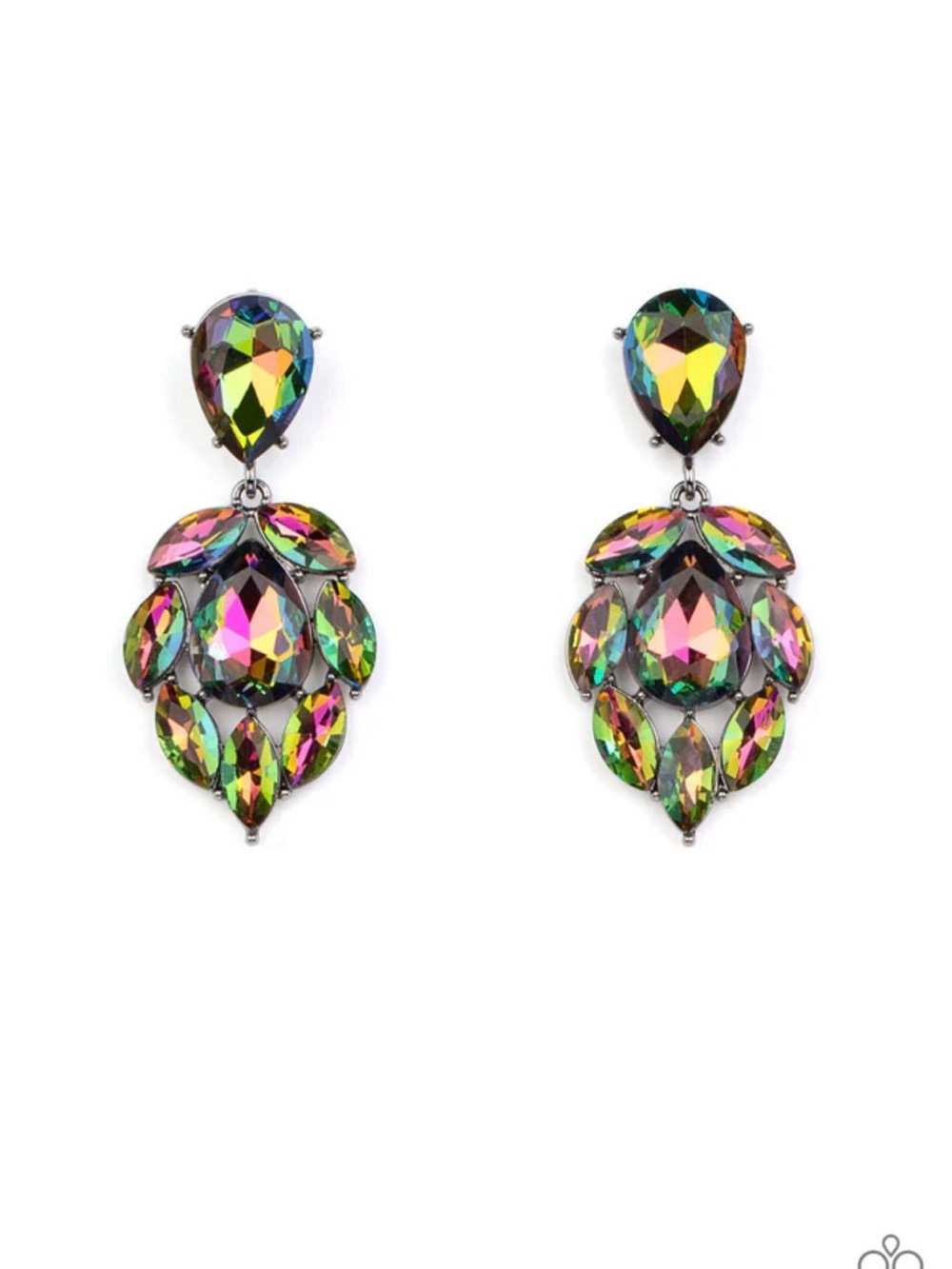 Galactic Go-Getter Multi Iridescent Teardrop Post Earrings - Multi